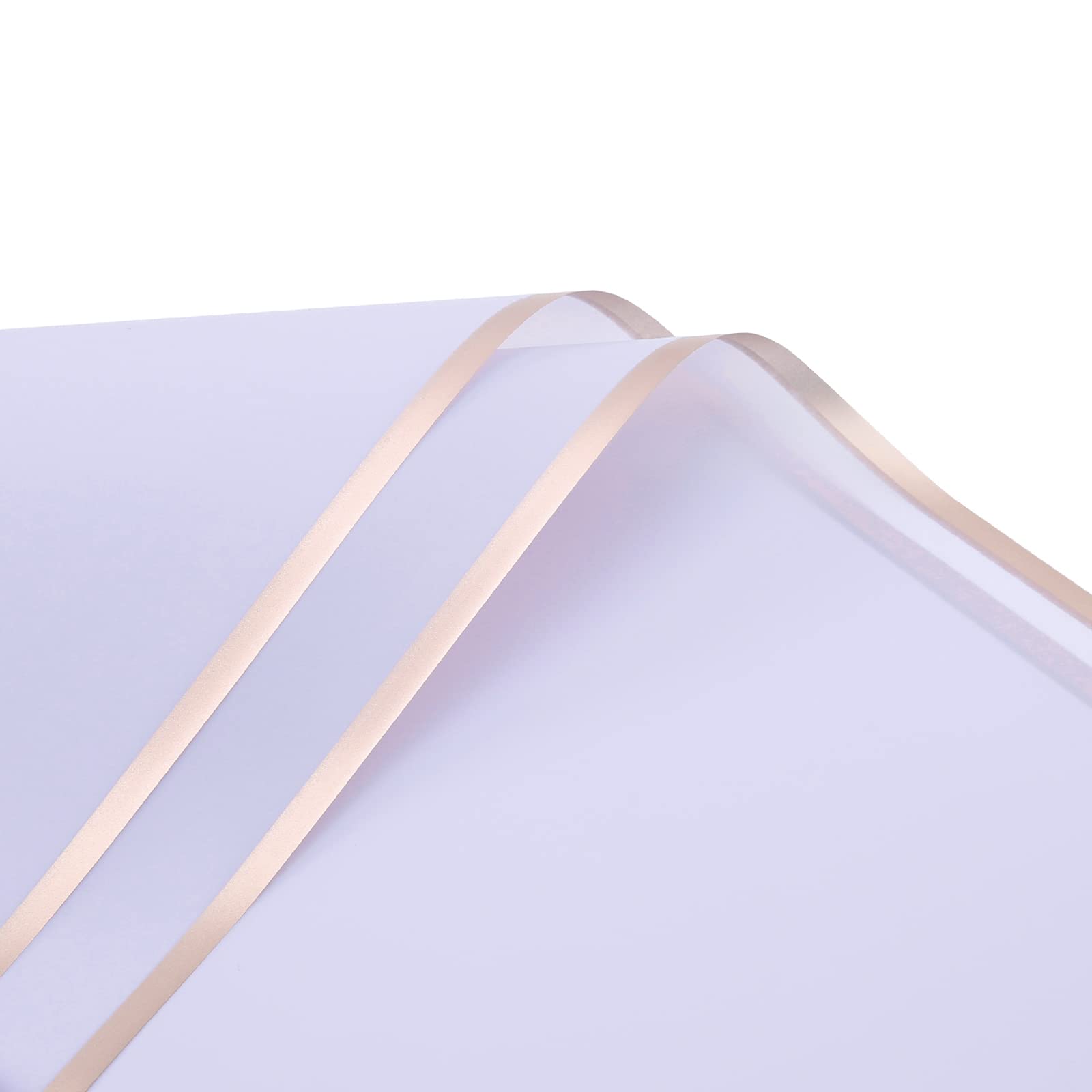 Frosted Translucent Gold Wrapping Paper - Waterproof Plastic Gift Wrap for Flowers, DIY Crafts, 20 Sheets 22.4x22.4 Inches - Perfect for Wedding Bouquets, Birthday Presents & Holiday Gift Packaging (Purple)