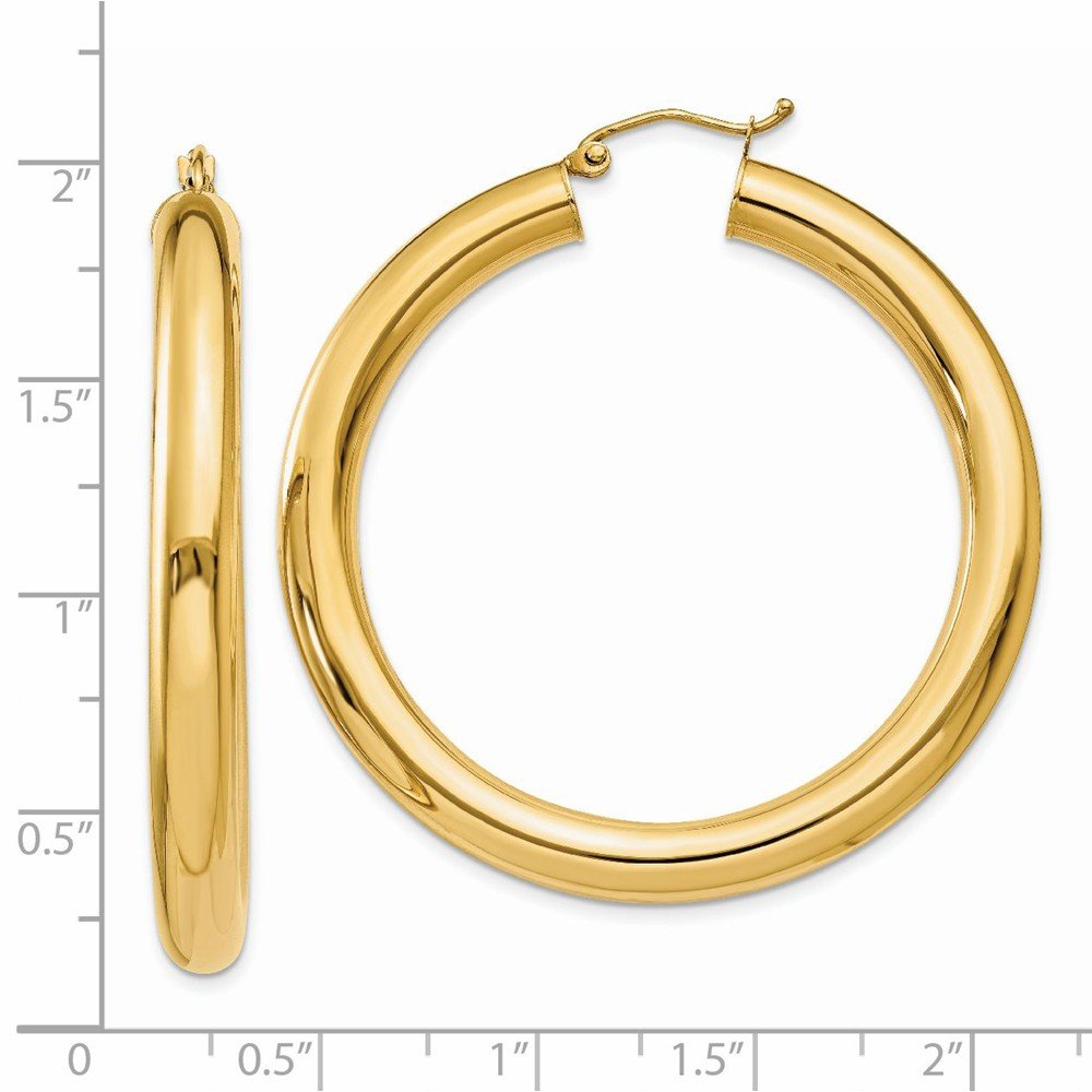 14K Yellow Gold 5mm Lightweight Hoop Earrings for Women - Classic Polished Circle Earrings for Everyday Wear, Gift Giving & Special Occasions
