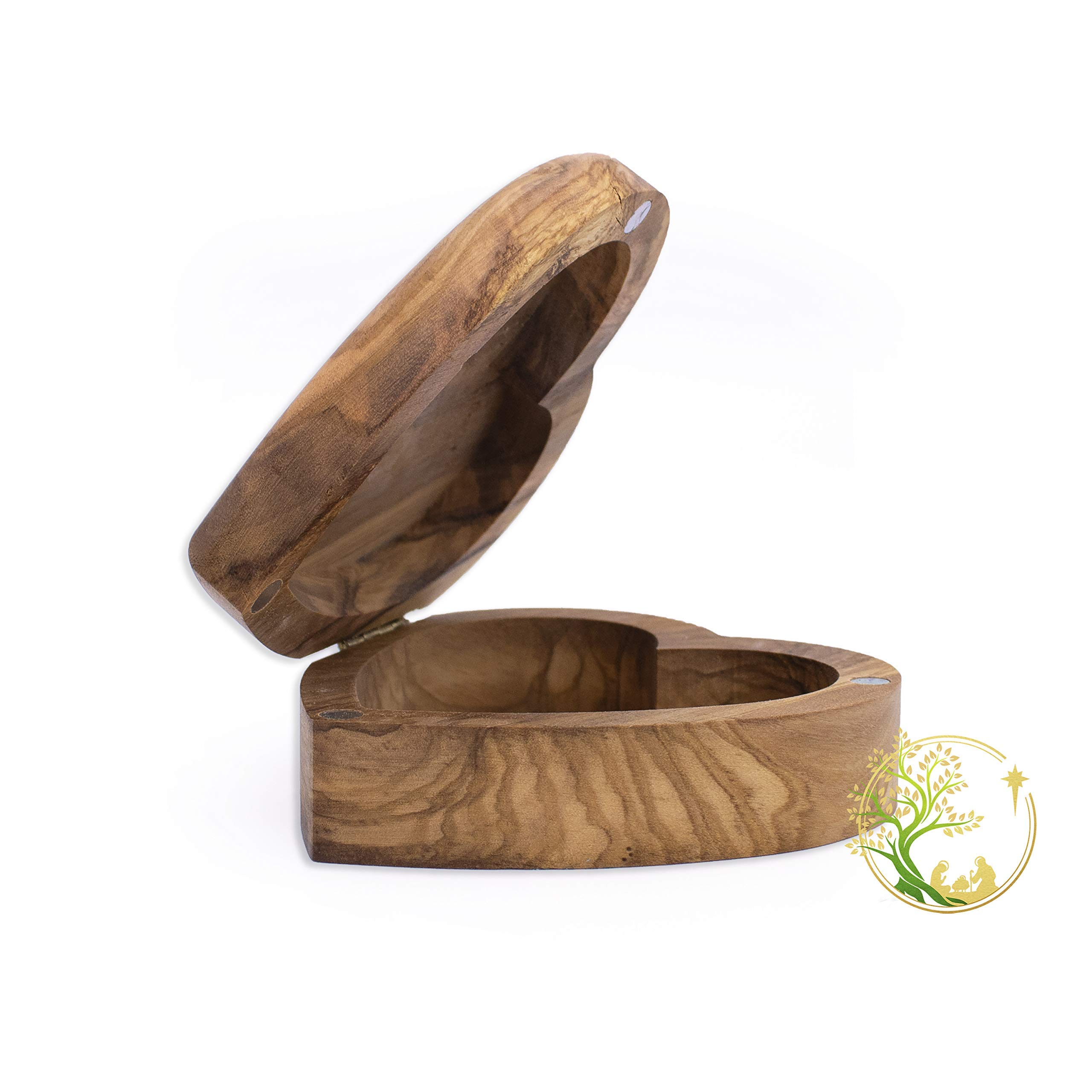 Personalized Heart-Shaped Wooden Rosary Box - Custom Engraved with Any Message - Religious Gift for Baptism, Confirmation, Communion - Keepsake Jewelry Box for Prayer Beads & Small Treasures - Perfect for Church, Home Altar & Spiritual Gifting