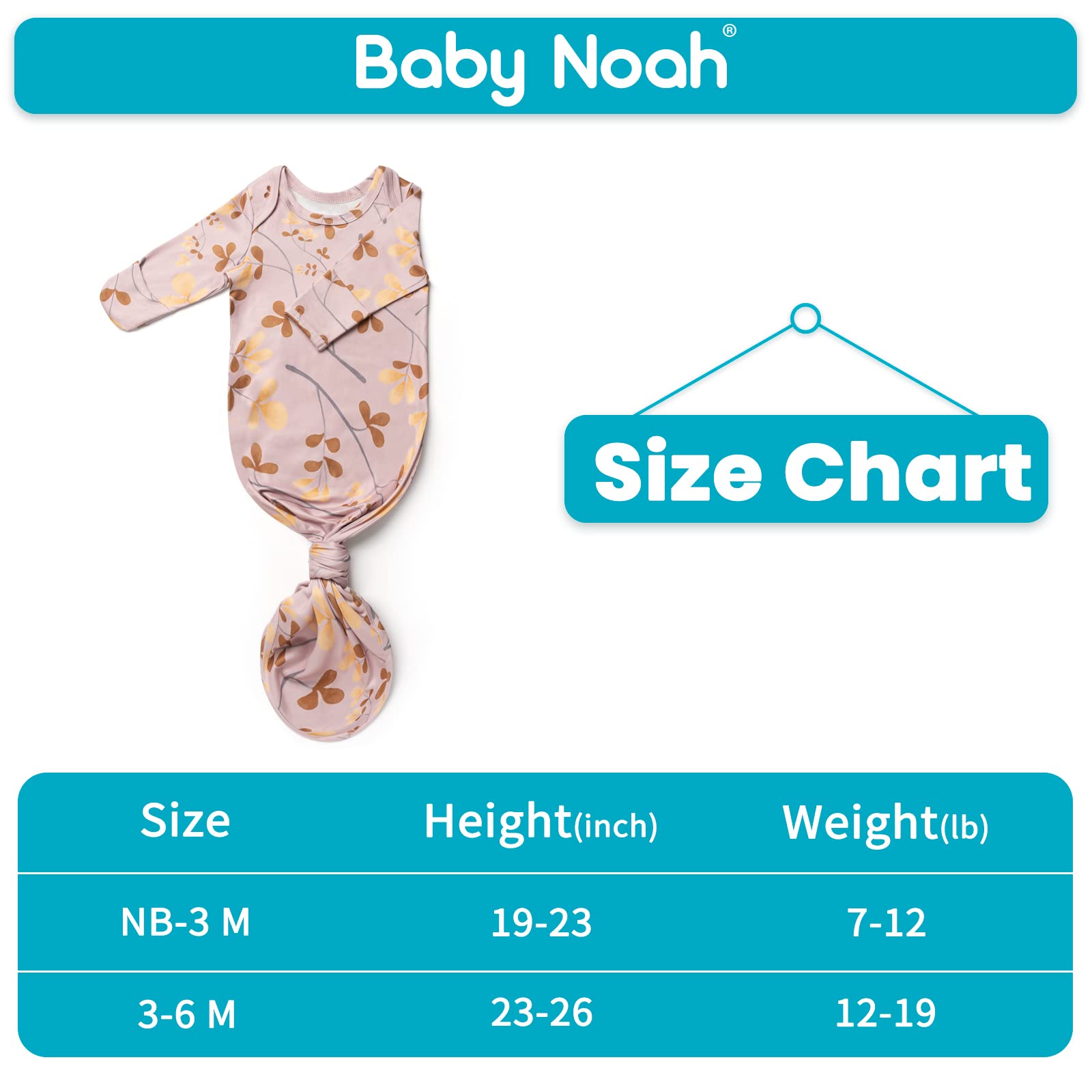 Soft Baby Knotted Gown for Newborn Girls - Hospital Outfit with Mittens for Comfortable Sleep