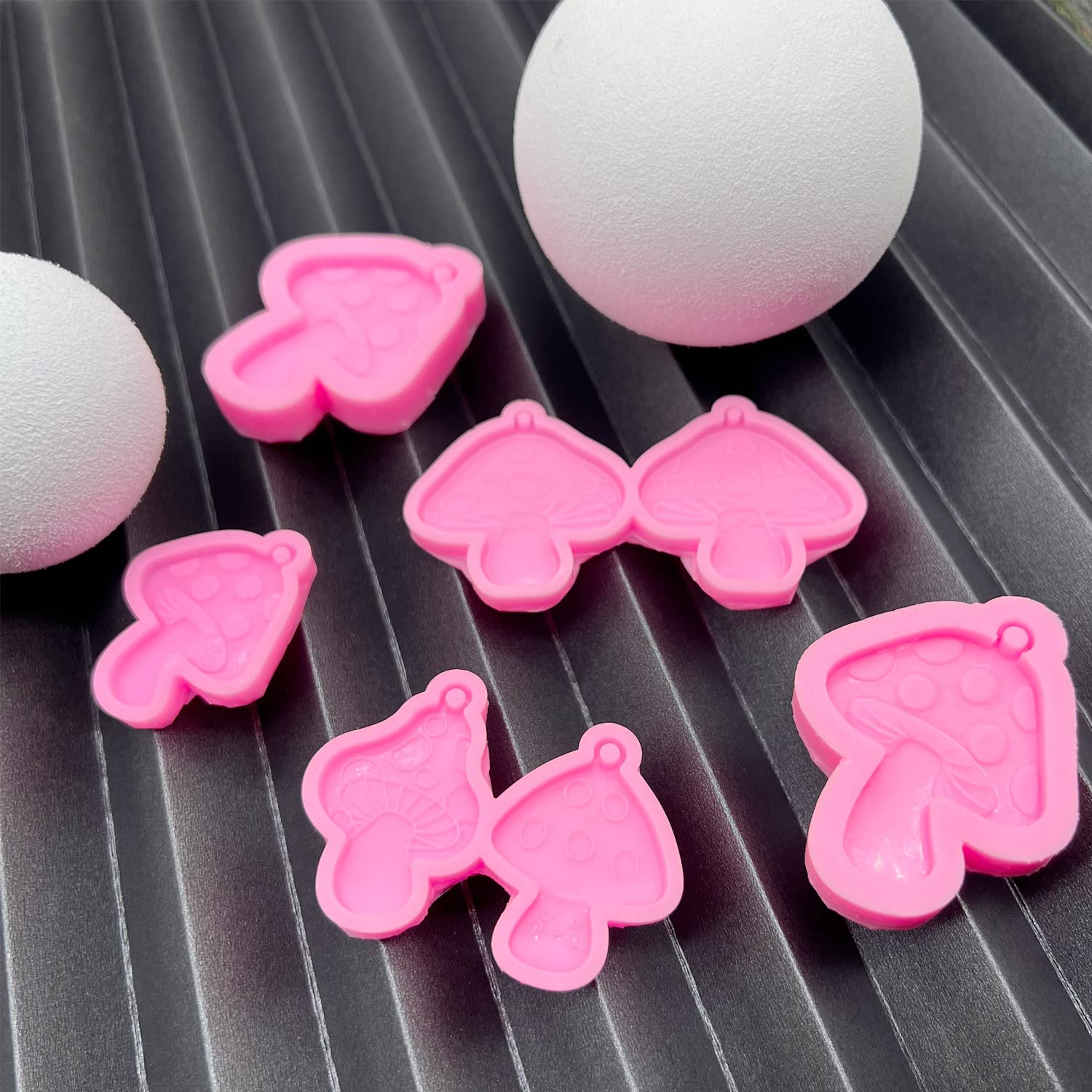 5PCS Mushroom Silicone Molds for Resin Jewelry Making - Epoxy Pendant Molds with Holes & Earring Hooks - DIY Craft Supplies for Necklaces, Earrings & Keychains (Perfect for Handmade Gifts & Boho Accessories)