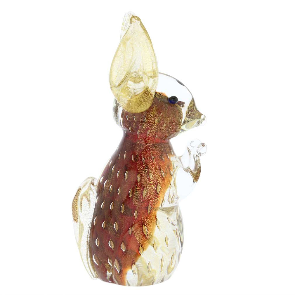 Authentic Murano Glass Bullicante Rabbit Figurine - Handcrafted in Venice, Italy - Vibrant Red Art Collectible | Perfect for Home Decor, Gift Giving & Italian Glass Art Enthusiasts