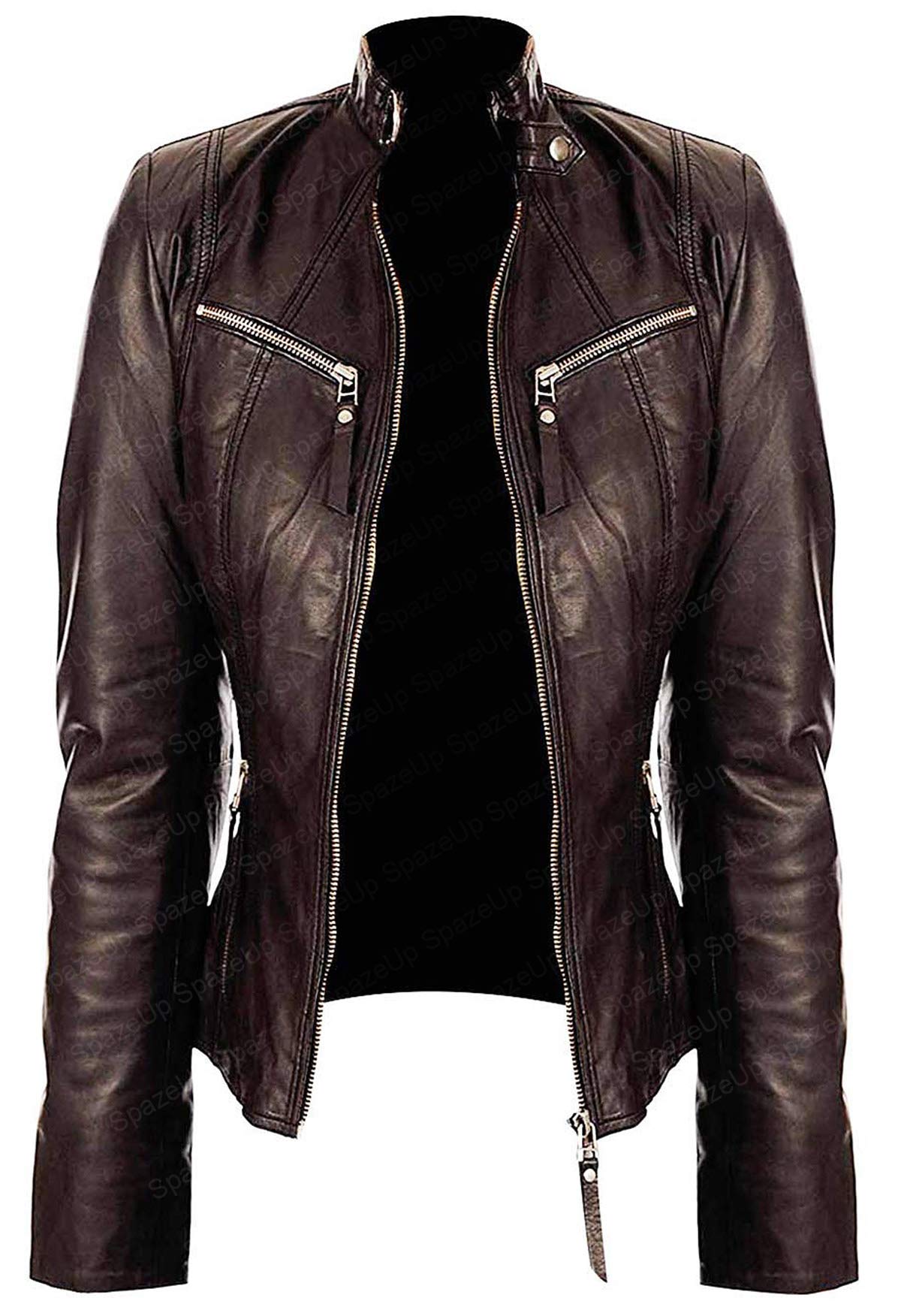Women's Real Lambskin Leather Bomber Jacket - Motorcycle Biker Jacket for Women | Premium Genuine Leather Jacket for Riding, Travel & Casual Wear