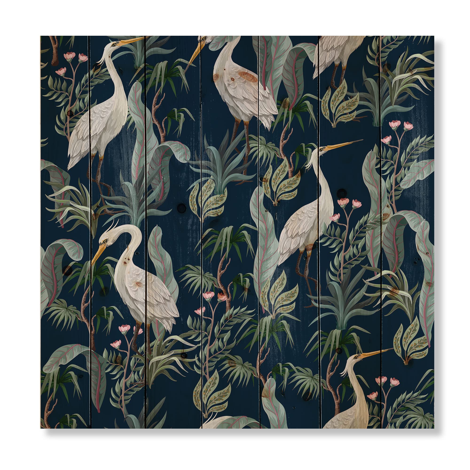 Chinoiserie Birds & Peonies VII Traditional Wood Wall Art - Black Wooden Wall Decor, Large Animal Panels Printed on Natural Pine - Perfect for Living Room, Bedroom & Office Décor