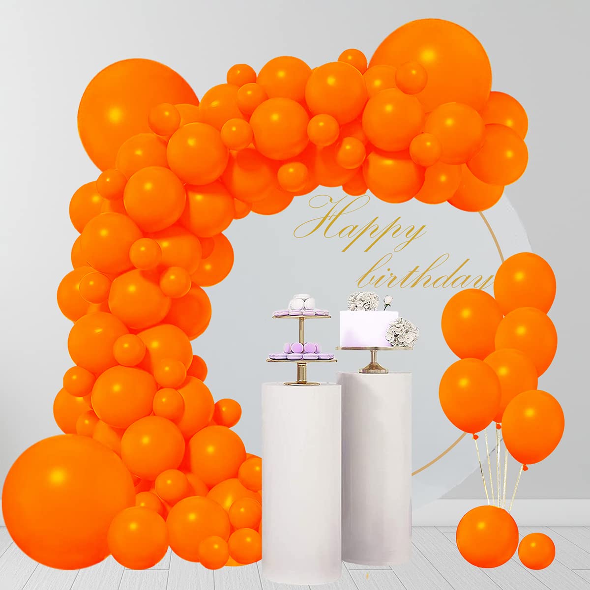 COVANNI Orange Balloons Garland Kit - 85pcs Mixed Sizes (5/12/18 Inch) Latex Party Balloons for Birthday, Halloween, Christmas, Thanksgiving, Baby Shower & Wedding Decorations - Perfect for Party Arches, Photo Backdrops and Event Centerpieces