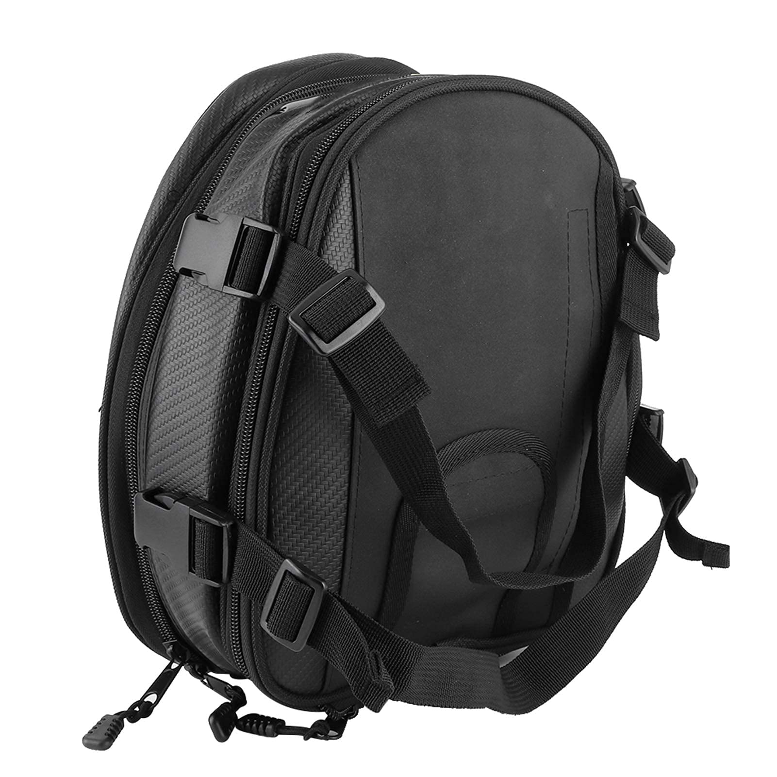 Universal Motorcycle Rear Seat Bag - 7.5L-10L Large Capacity Saddle Bag, Waterproof Tail/Seat Storage Pack with Helmet Organizer (Black) - Perfect for Long Rides, Commuting & Adventure Travel