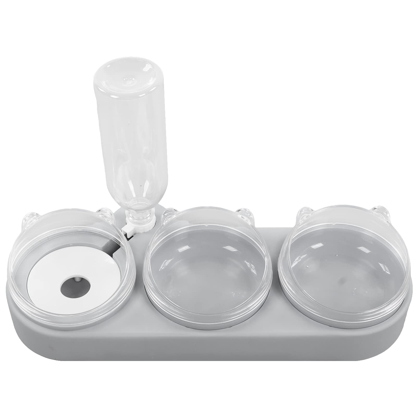 Double Cat Food Bowls - 3-in-1 Automatic Pet Feeder with Water Dispenser | Food Grade PP Non-Slip Bowls for Small Dogs & Cats | Perfect for Home, Travel & Multi-Pet Feeding
