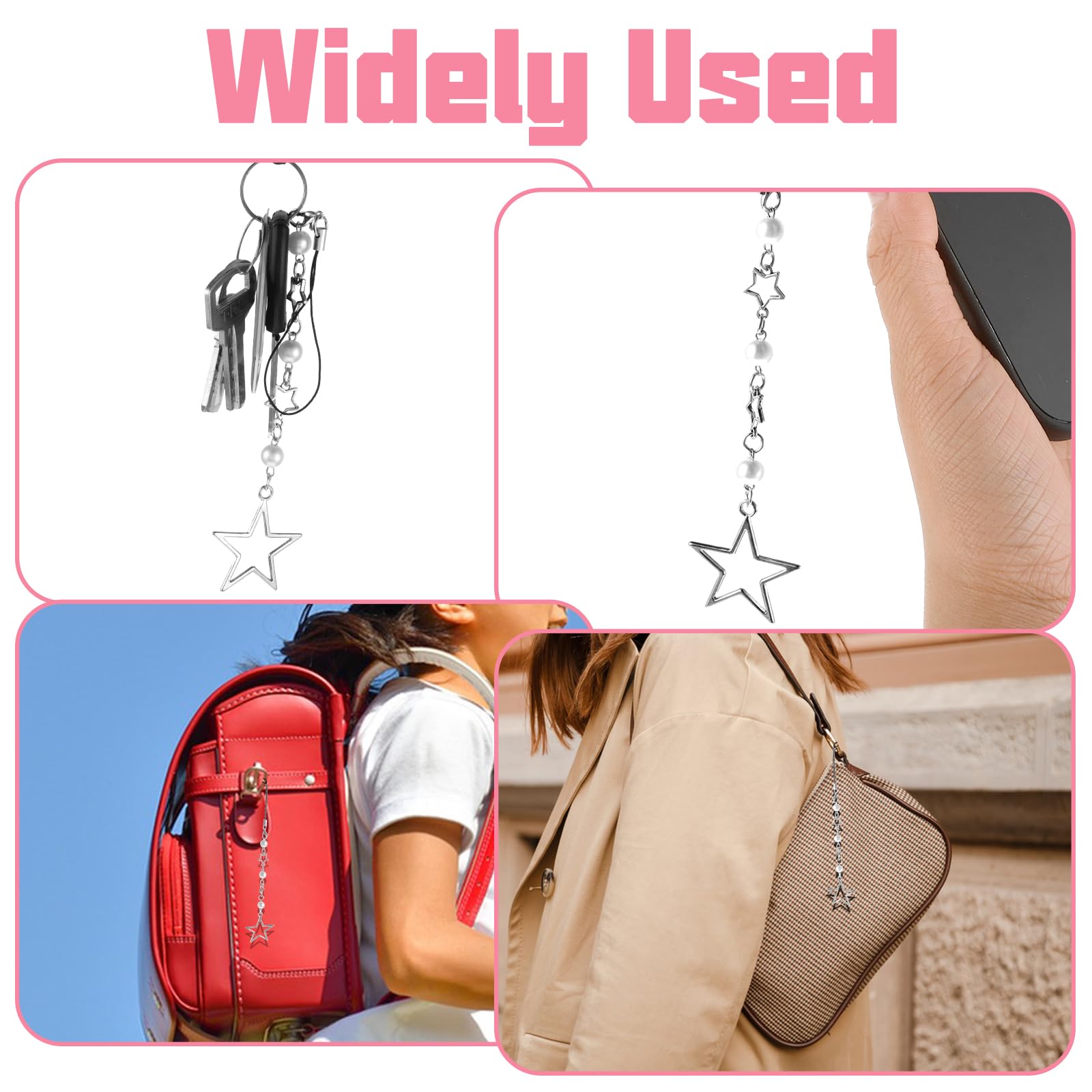 Amaxiu 2 Pack Cute Star Phone Charms - Shiny Pendant Accessory for Girls Teens