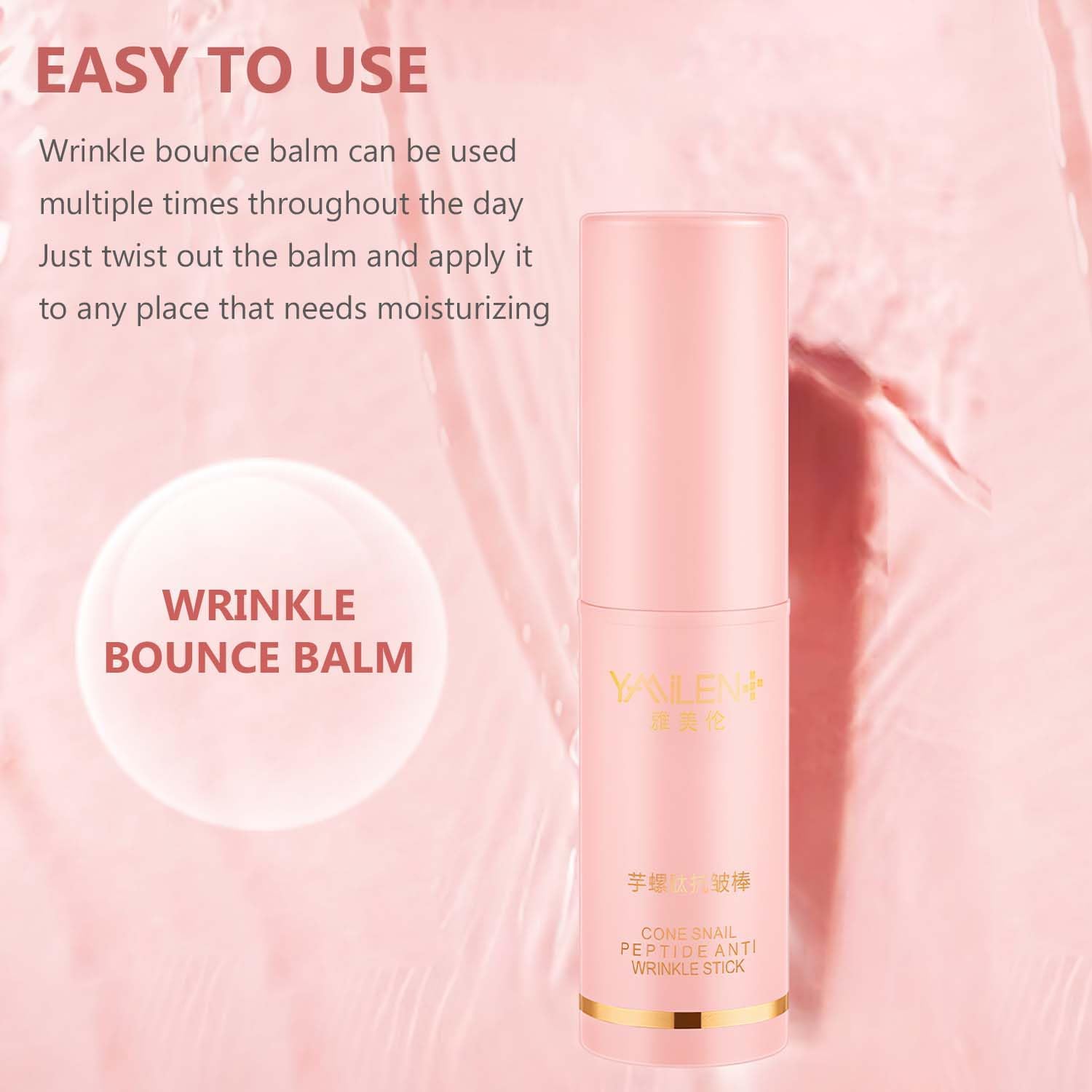 Collagen Boosting Moisture Balm Stick - Korean Anti-Wrinkle Snail Peptide Treatment for Face & Eyes | Hydrating Wrinkle Reduction Stick for Daily Skincare Routine (1 pc)