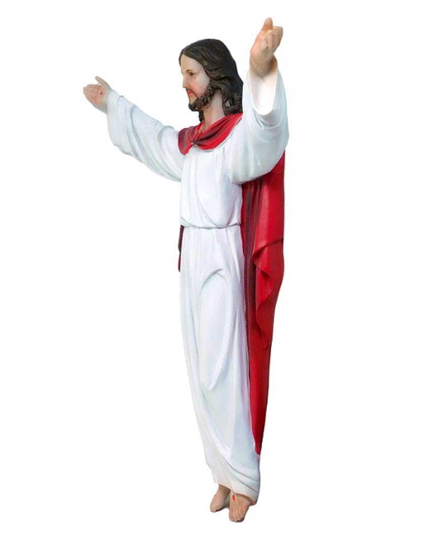 GCK 16 Inch Risen Resurrection of Jesus Christ Wall Statue - Jesus Resucitado Sculpture - Religious Home Decor for Church, Living Room & Prayer Space