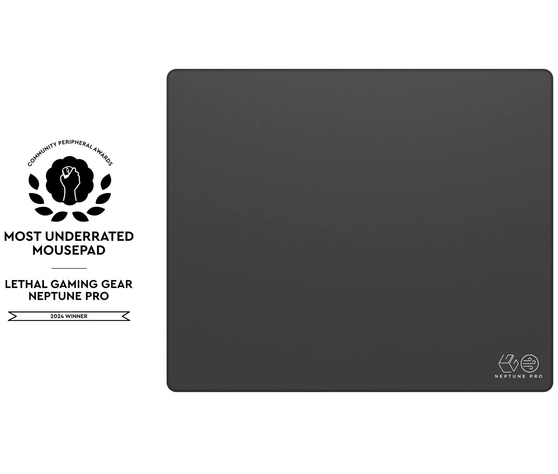 Lethal Gaming Gear Neptune PRO Gaming Mouse Pad - Dark Grey - Large Non-Slip Surface for PC, PS5, Xbox - Perfect for FPS, MOBA & Esports Gaming