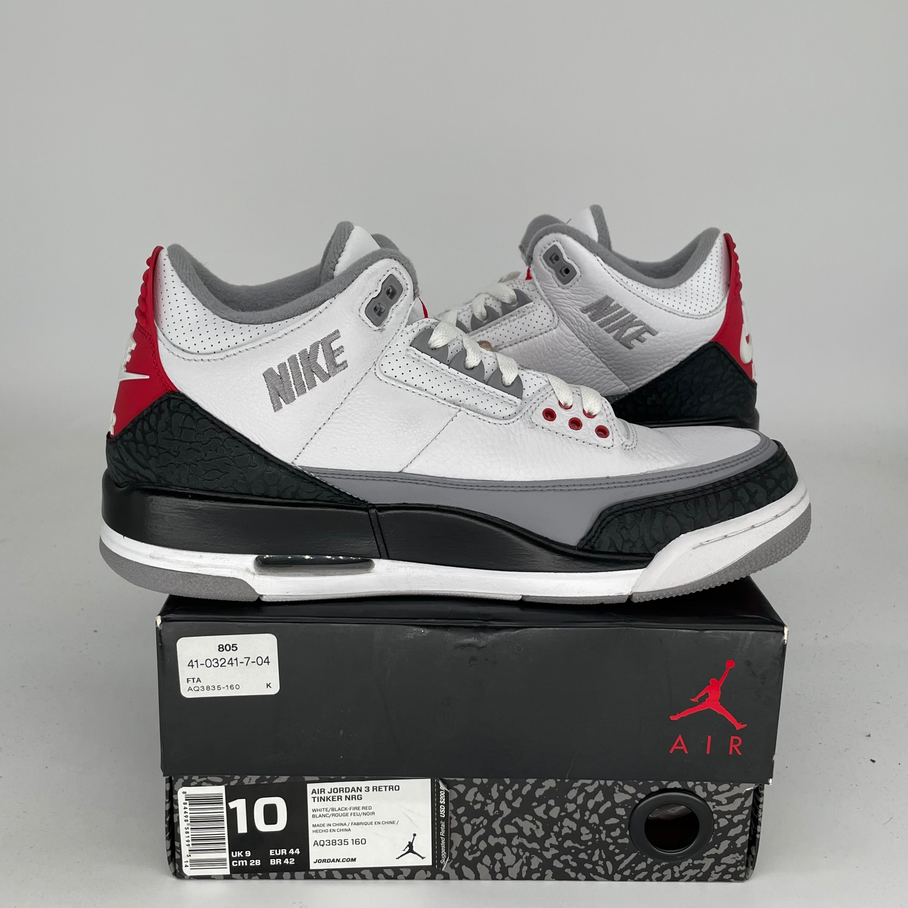 AIR JORDAN 3 TINKER HATFIELD Men's Basketball Shoes Size 10 White Cement AQ3835-160 - Perfect for Streetwear, Sneaker Collection & Casual Wear