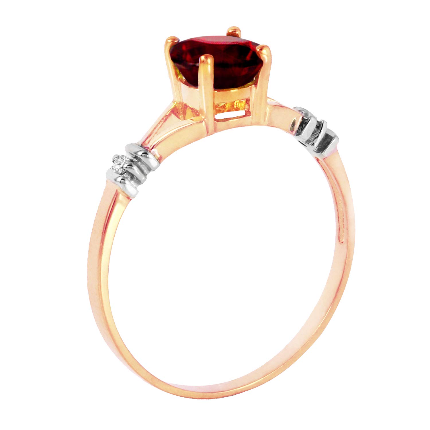 1.07 CTW 14K Solid Rose Gold Ring with Natural Diamonds & Garnet - Galaxy Gold GG | Elegant Jewelry for Weddings, Anniversaries & Special Occasions