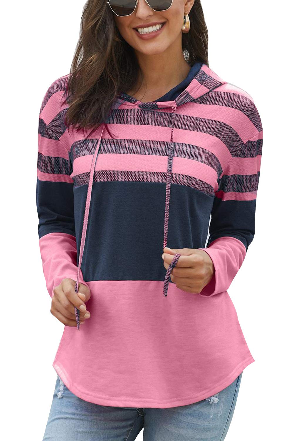 GOLDPKF Women's Hooded Sweaters Long Sleeve Casual Pullover Sweatshirts - Cozy Winter Tops for Ladies | Perfect for Office, Travel & Everyday Wear