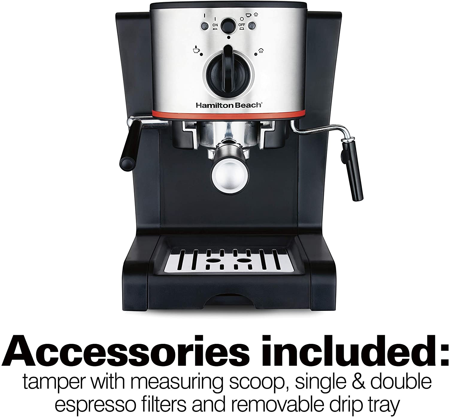 Hamilton Beach 15 Bar Espresso & Cappuccino Maker 40792 - Professional Coffee Machine for Home & Office Use