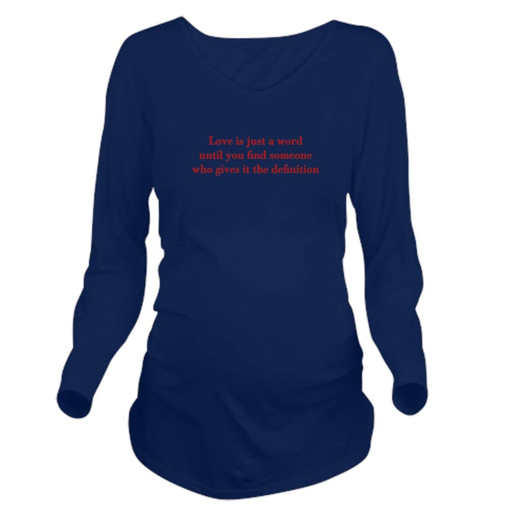 Love is Just A Word Red Long Sleeve Maternity T-Shirt - Comfortable Pregnancy Shirt for Casual Wear & Baby Showers