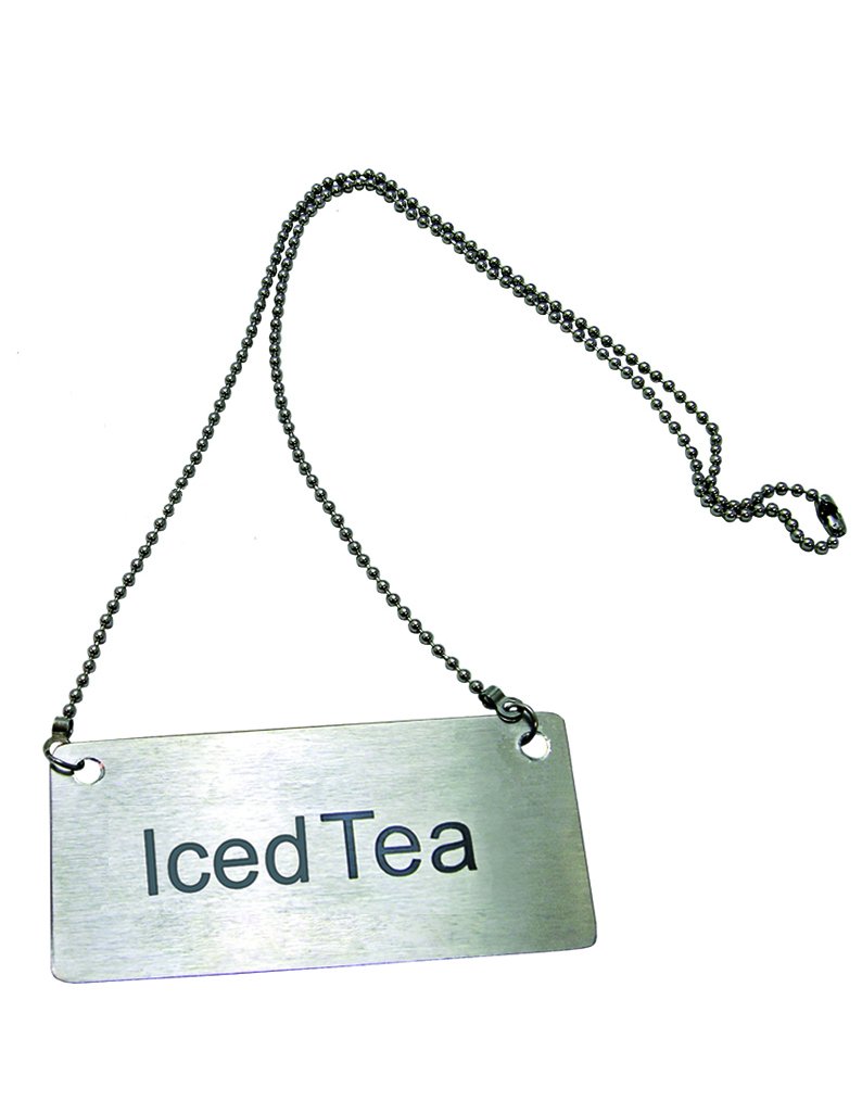 Update International CS-ITE Stainless Steel Beverage Chain Sign Blank - Silver Restaurant Bar Cafe Signage for Commercial Use