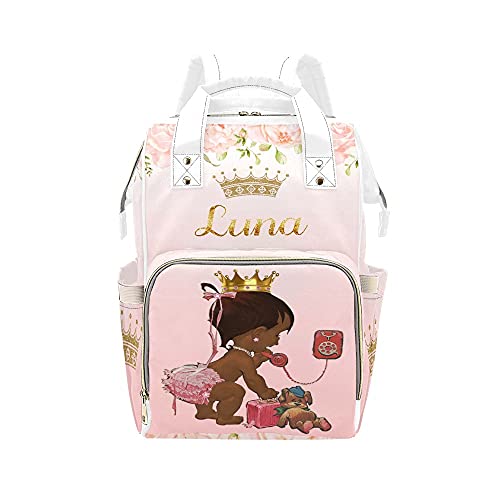 Waterproof Diaper Backpack for Women - Cute Golden Bear Floral Print Baby Bag with Name Tag, Nursing Tote & Mummy Bag | Perfect for Travel, Daycare & Baby Showers