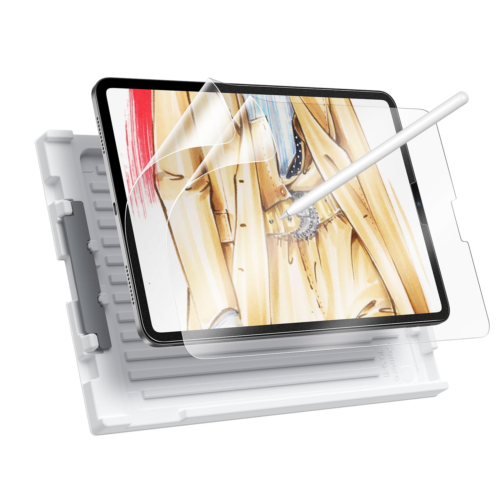 ESR Matte Paper-Feel Screen Protector for iPad Air 5/4 (2022/2020) & iPad Pro 11 (2022-2020) - 10.9 Inch Anti-Glare Writing Film - 2 Pack - Compatible with Apple Pencil & Face ID - Perfect for Note-Taking, Drawing & Digital Art