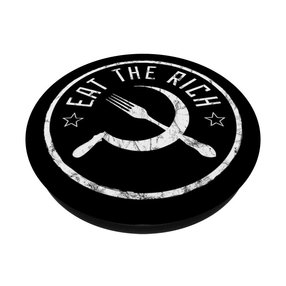 EAT THE RICH Anti-Capitalism Phone Grip with Socket - Perfect for Protest Accessories, Political Activism & Phone Protection