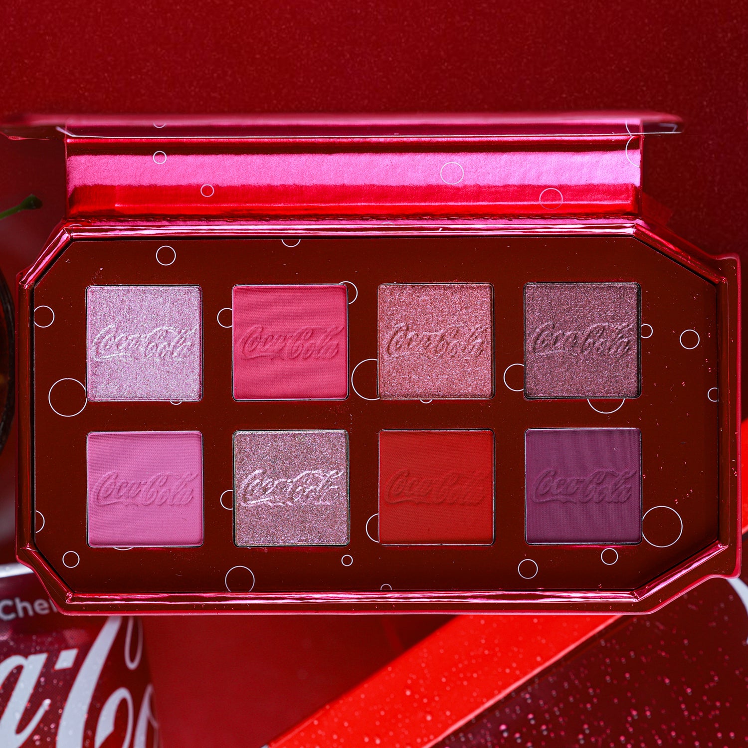Glamlite Coca Cola Cherry Eyeshadow Palette - 18 Vibrant Matte & Shimmer Shades | Limited Edition Makeup Collection for Bold Looks | Perfect for Parties, Halloween & Themed Events