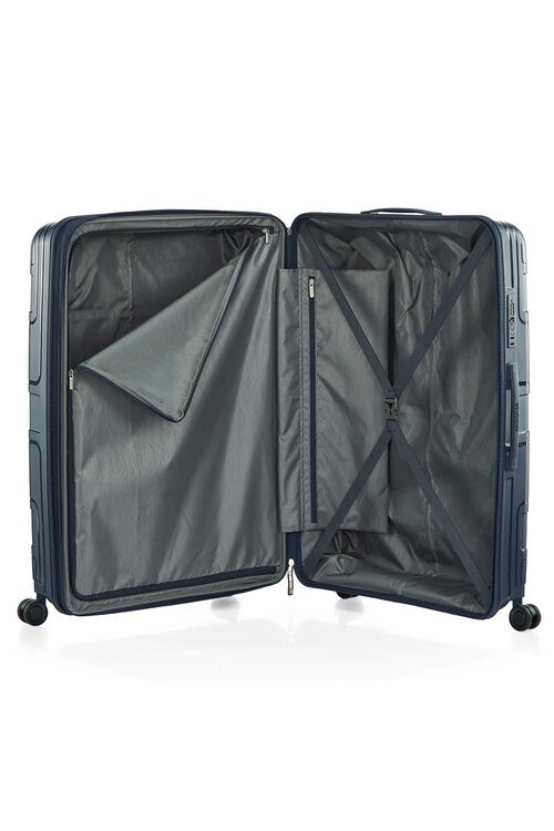 American Tourister Light Max 82cm Large Spinner Suitcase - Navy Blue Expandable Luggage for Travel, Business Trips & Vacations | Durable Spinner Wheels & Lightweight Design