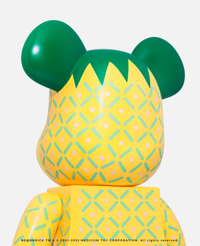 MEDICOM TOY BEARBRICK Clot x Pineapple 100% & 400% BE@RBRICK Collectible Vinyl Art Figure - Perfect for Home Decoration, Gift Giving, and Pop Culture Enthusiasts