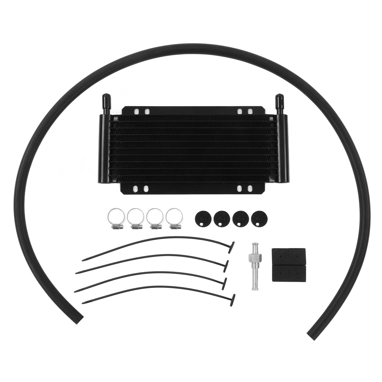 Aramox 11-Row Aluminum Transmission Oil Cooler - Heavy Duty Black Cooler for Pickup Trucks, Vans, Travel Trailers & Racing Vehicles | Improves Performance & Prevents Overheating