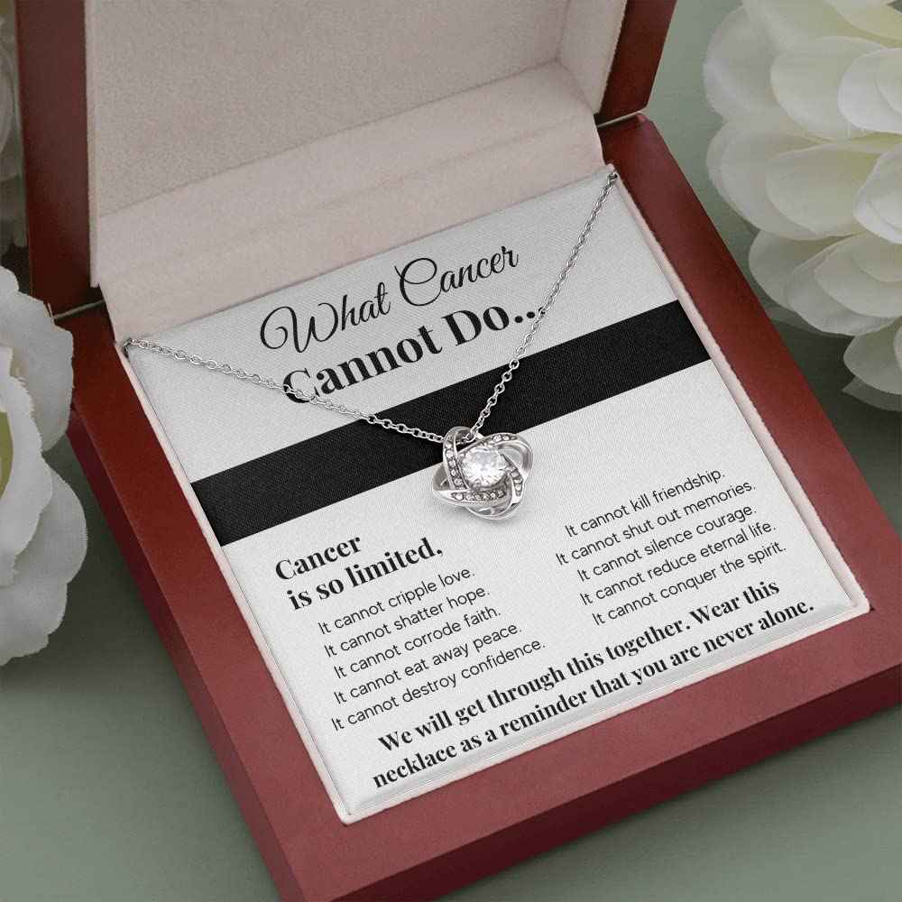 Cancer Awareness Pendant Necklace for Women - Chemo Patient Gift with Card & Box - Support Survivors & Loved Ones