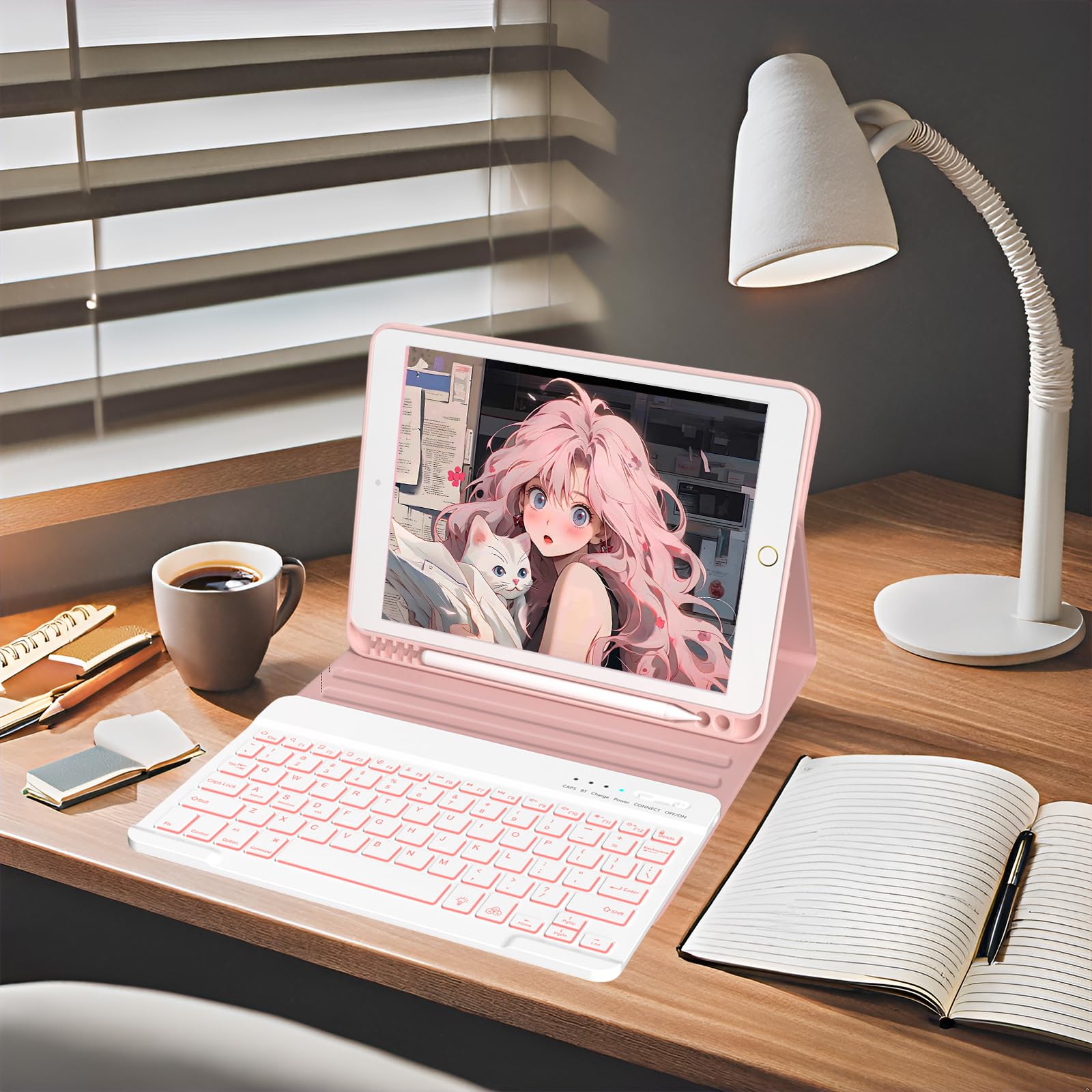 FUWANG 10.2-inch Detachable Backlit Keyboard Case for iPad 9th/8th/7th Gen, iPad Air 3rd Gen & iPad Pro 10.5