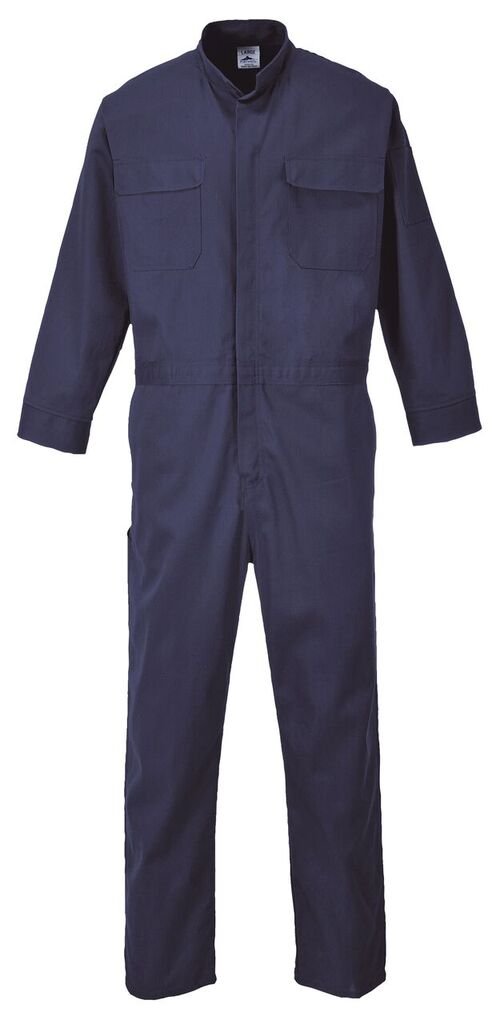 Portwest UFR88 Bizflame 88/12 Flame Resistant Safety Coverall - Navy Blue, Medium Size - Ideal for Oil & Gas, Electrical, and Industrial Work Protection