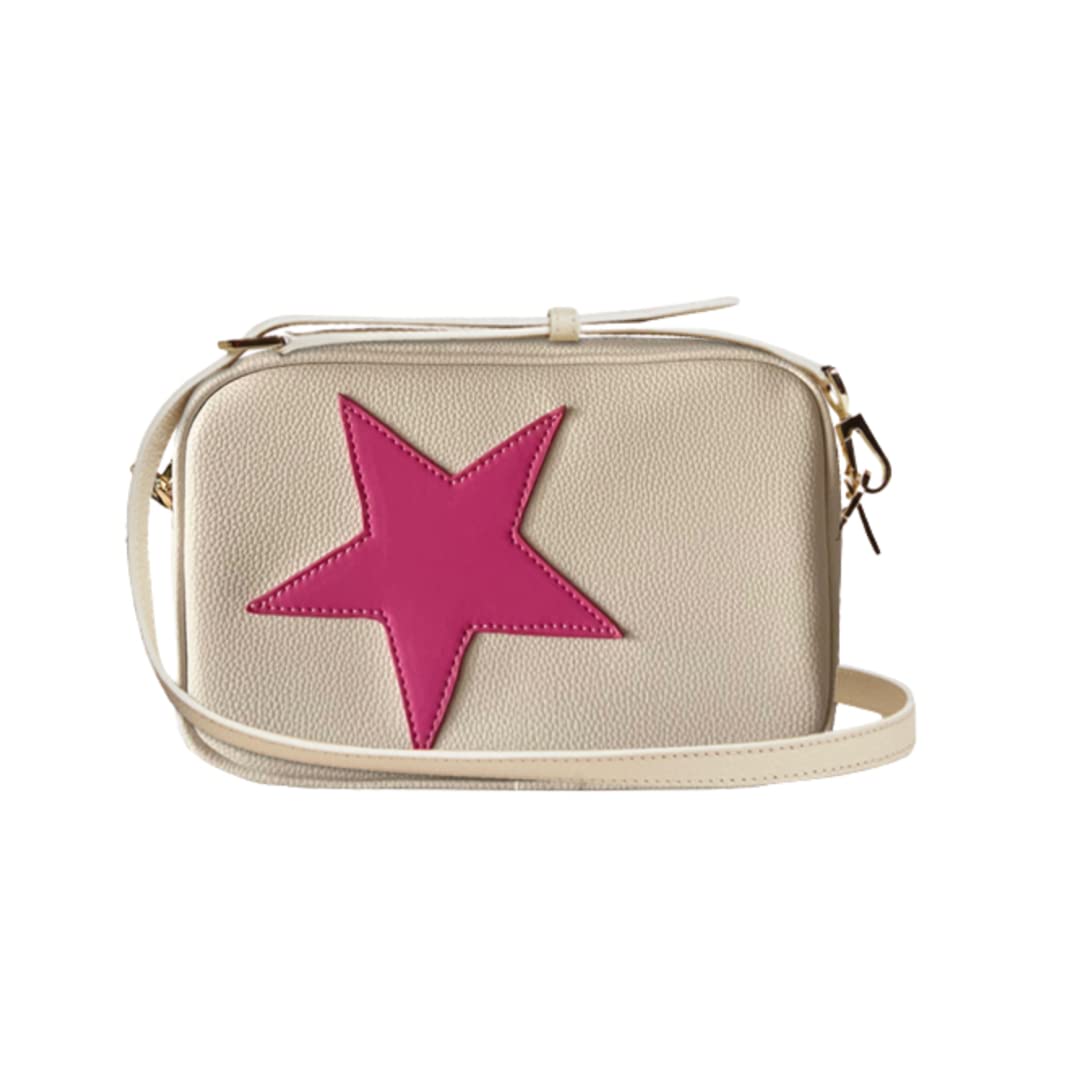 Trendy Pink Star Print Crossbody Bag for Teen Girls - Stylish & Lightweight Purse for School, Shopping & Casual Outings