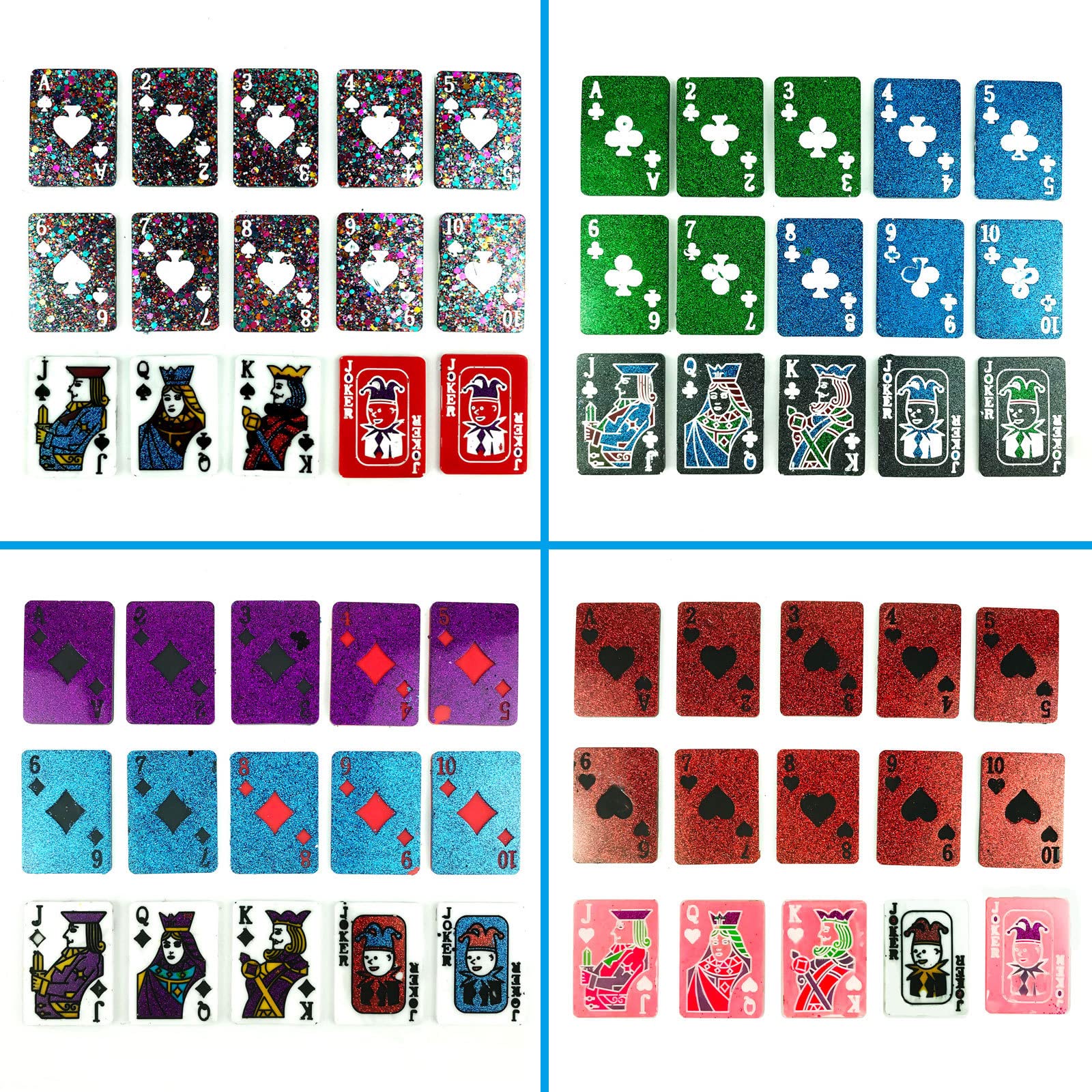 Premium Playing Card Resin Molds - 4PCS Large Silicone Casting Molds Kit for DIY Unique Playing Cards, Perfect for Epoxy Resin Art, Jewelry Making & Gift Crafting
