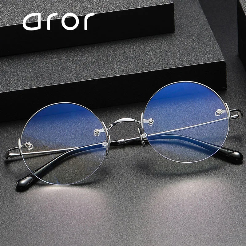 Aror Women's Rimless Round Oval Titanium Eyeglasses Frame 45297 - Lightweight Comfortable Glasses for Reading, Working & Daily Wear