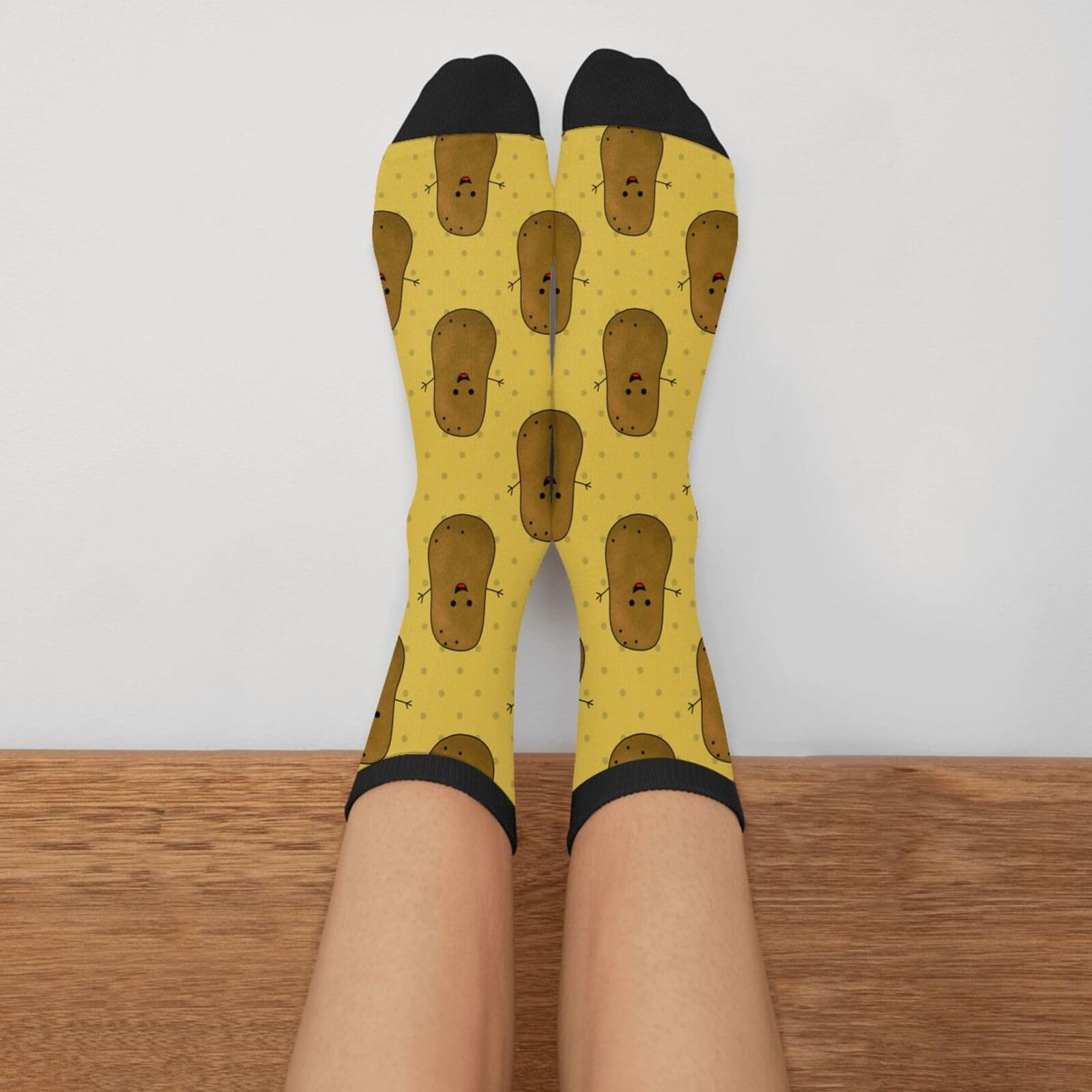 Funny Potato Novelty Socks for Men & Women - Crazy Unisex Crew Socks Gift - Perfect for Costume Parties, Gag Gifts, and Everyday Humor
