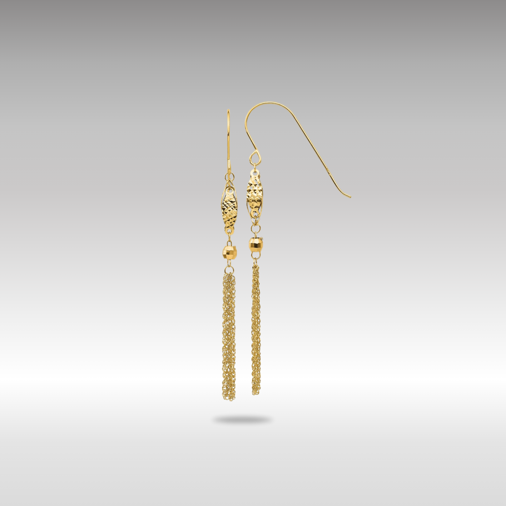 Gold Bead and Chain Dangle Earrings TL538Y - Elegant Fashion Jewelry for Women, Perfect for Parties, Weddings & Date Nights