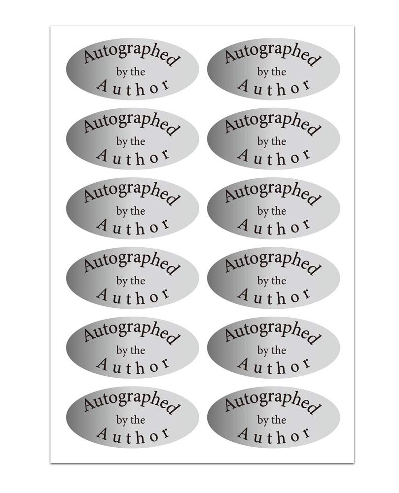 Silver Foil Autographed Label Stickers 1x2 Inch Oval - 1008 Laminated Author Signature Stickers Pack - Perfect for Book Signings, Collectibles & Memorabilia