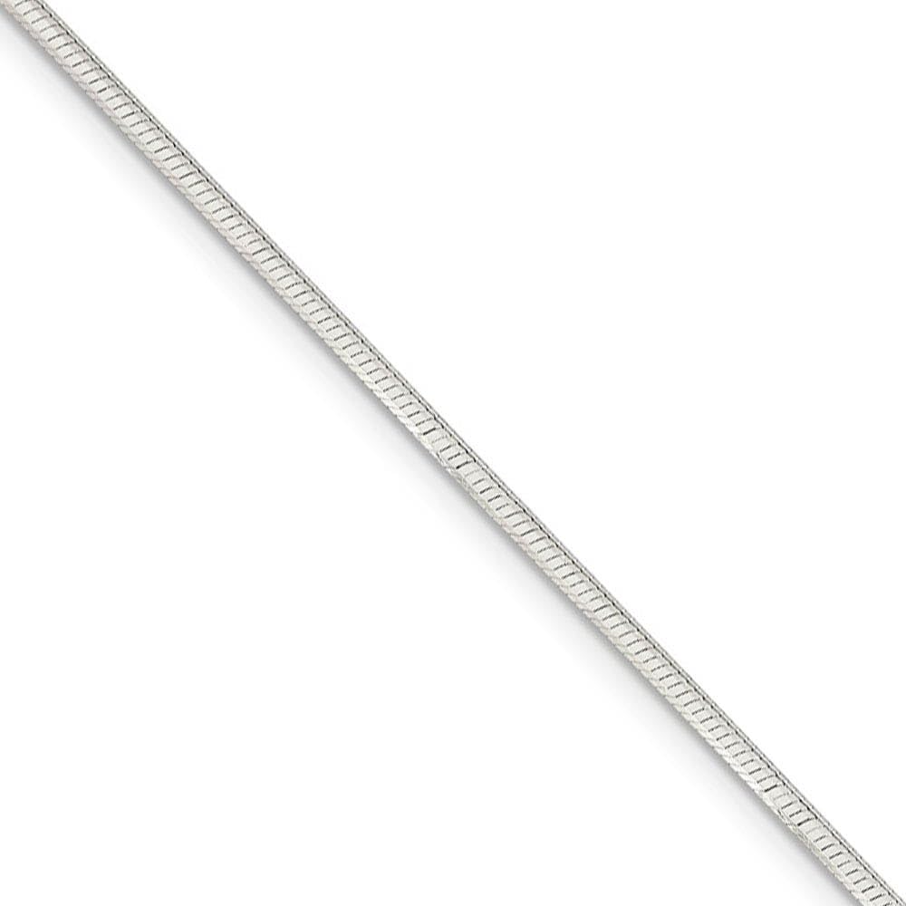 Sterling Silver Octagon Solid Snake Chain Necklace - 1.65mm Black Bow Pendant | Dainty Jewelry for Women, Gift for Her, Birthday, Anniversary, Valentine's Day | Perfect for Everyday Wear, Date Night, Special Occasions