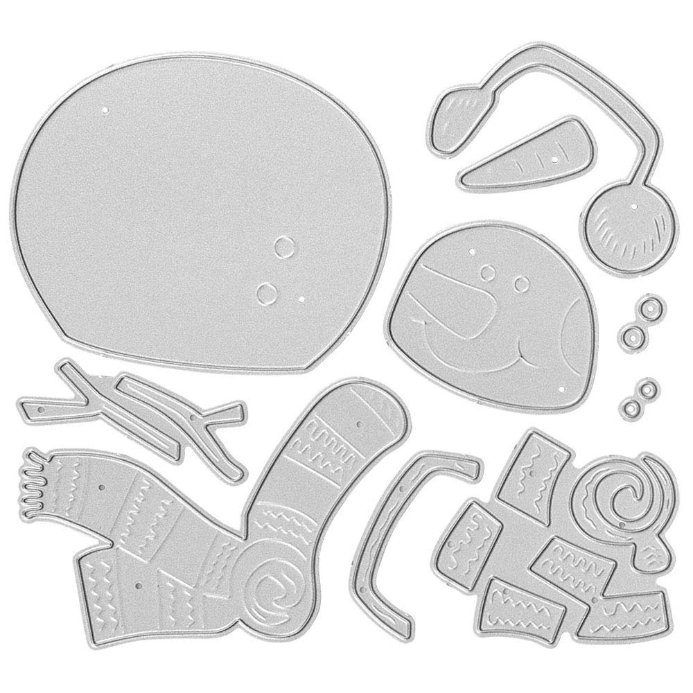 Christmas Snowman Metal Cutting Dies - DIY Scrapbooking, Card Making & Photo Album Decor - Embossing Stencils for Holiday Crafts, Gift Wrapping & Paper Art Projects (Metallic Snowman Style 2)