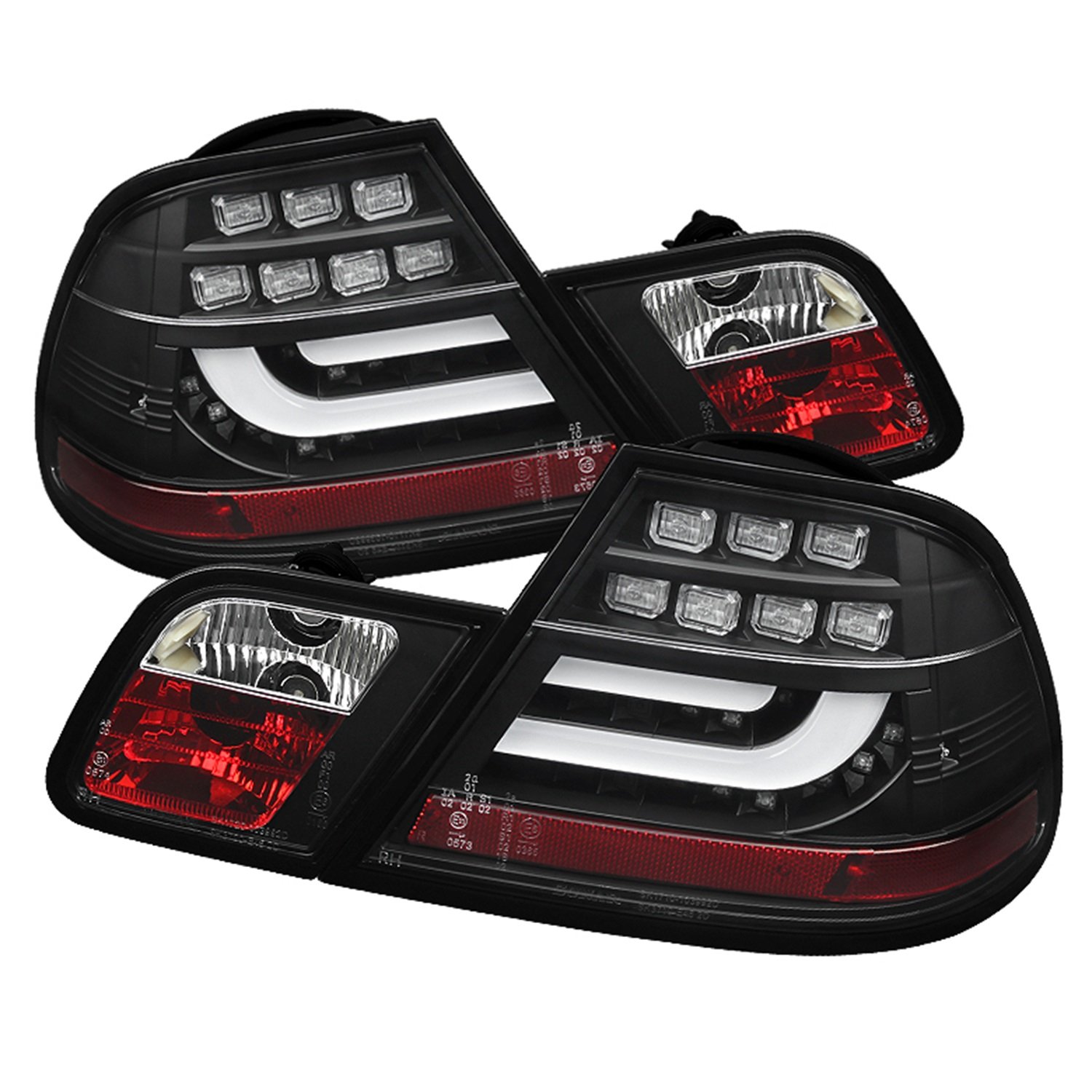 Spyder 5073815 LED Tail Lights for BMW E46 00-03 2 Door Coupe - Black Smoke Style (Not Fit Convertible) | High Performance Brake Lights for Night Driving & Car Customization
