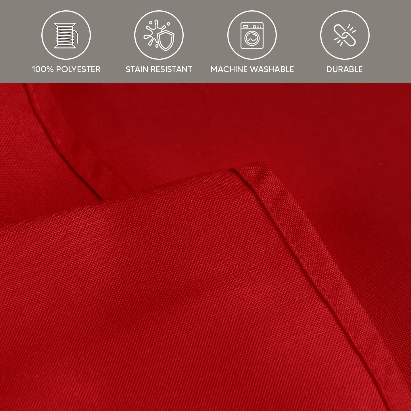 Utopia Kitchen 2 Pack 54x54 Inch Red Square Tablecloth - Stain & Wrinkle Resistant Washable Polyester Table Cover for Dining, Buffet, Picnic, Wedding & Outdoor Party Decor