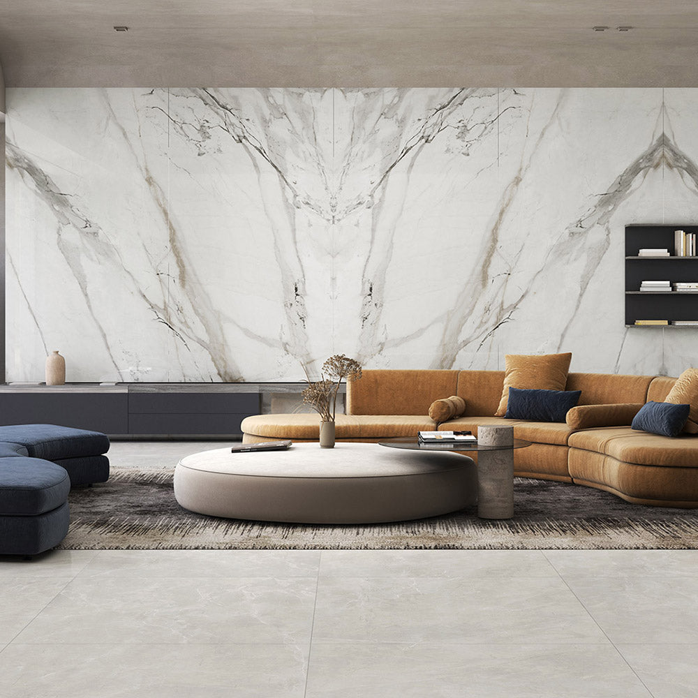 Premium Eleonora Light Grey 600x600mm Polished Porcelain Tile - Modern Flooring for Living Room, Kitchen & Bathroom Renovation