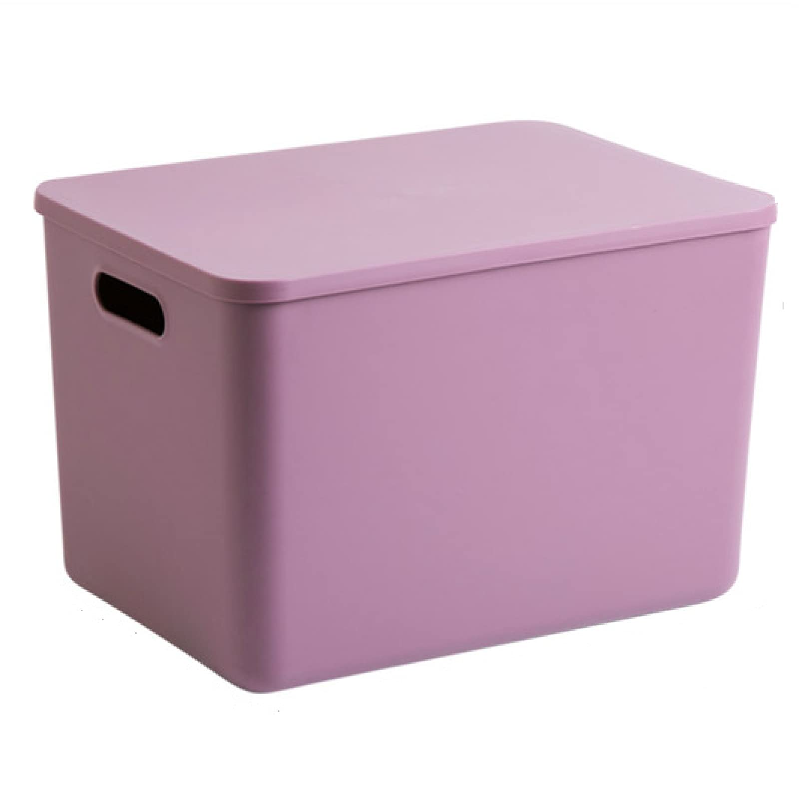 MRBJC Plastic Storage Box with Lid - 35x25x25cm Organizer for Snacks, Toys, Clothes & Household Items | Purple Nordic Candy Color | Wardrobe, Closet & Home Organization Solution