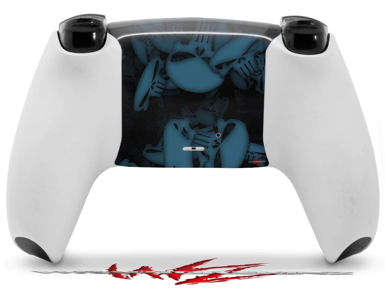 PS5 DualSense Controller Skin Wrap - Skulls Confetti Blue for Gaming Protection