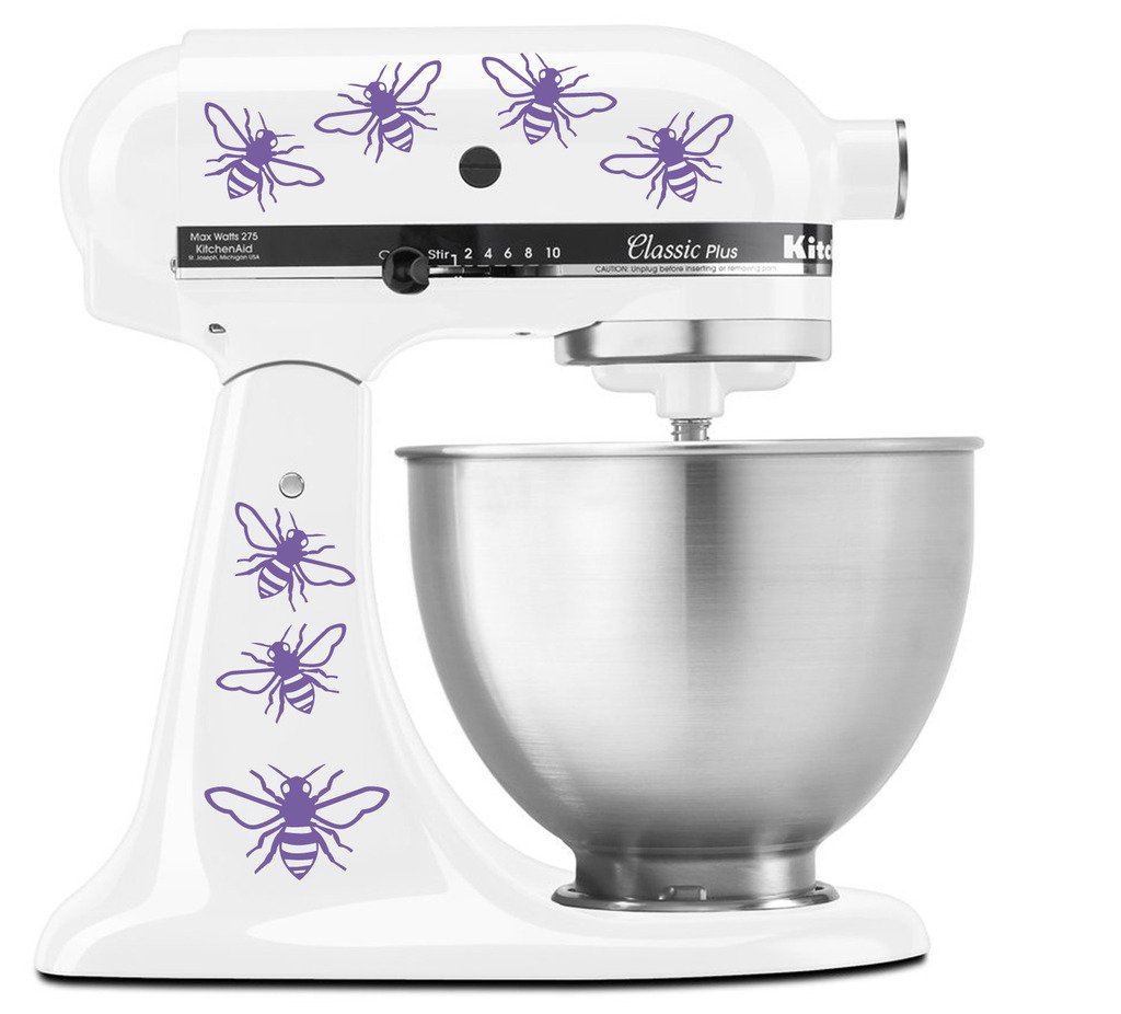 Honey Bee Colony Vinyl Decal Set for KitchenAid Mixers - Lavender Floral Stickers for Baking Enthusiasts & Home Decor