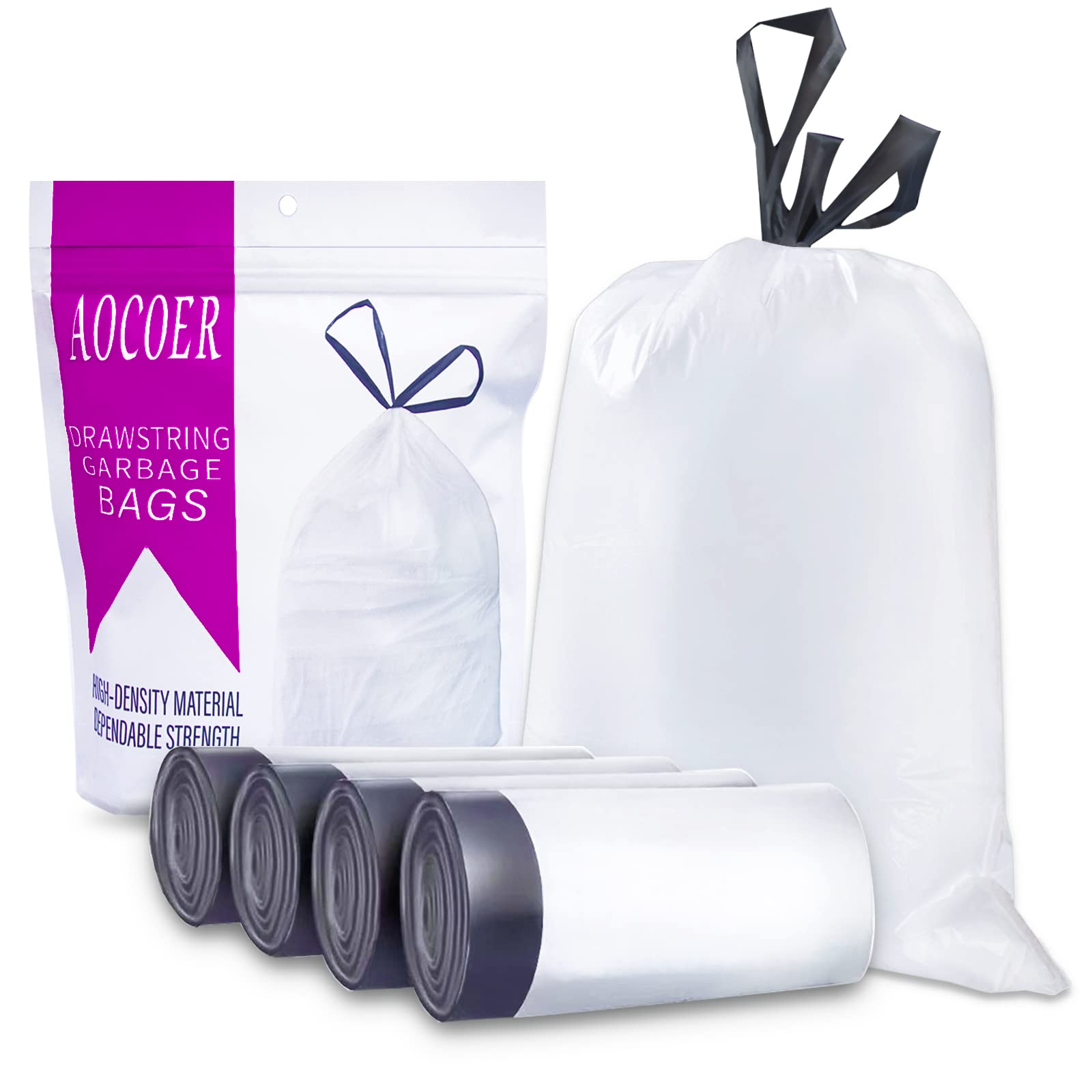 8 Gallon Drawstring Trash Bags - 90 Count Small Garbage Bags for Kitchen, Bathroom, Office & Outdoor Use - Heavy Duty Waste Disposal Solution