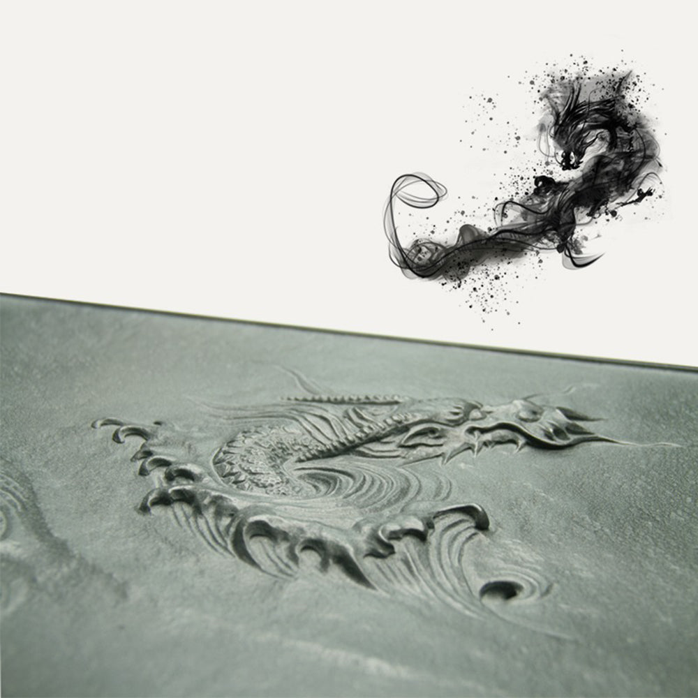 Premium Black Stone Dragon Gongfu Tea Tray - Handcrafted Chinese Tea Ceremony Set for Brewing Oolong & Pu-erh Tea | Perfect for Home Tea Parties & Zen Meditation Spaces