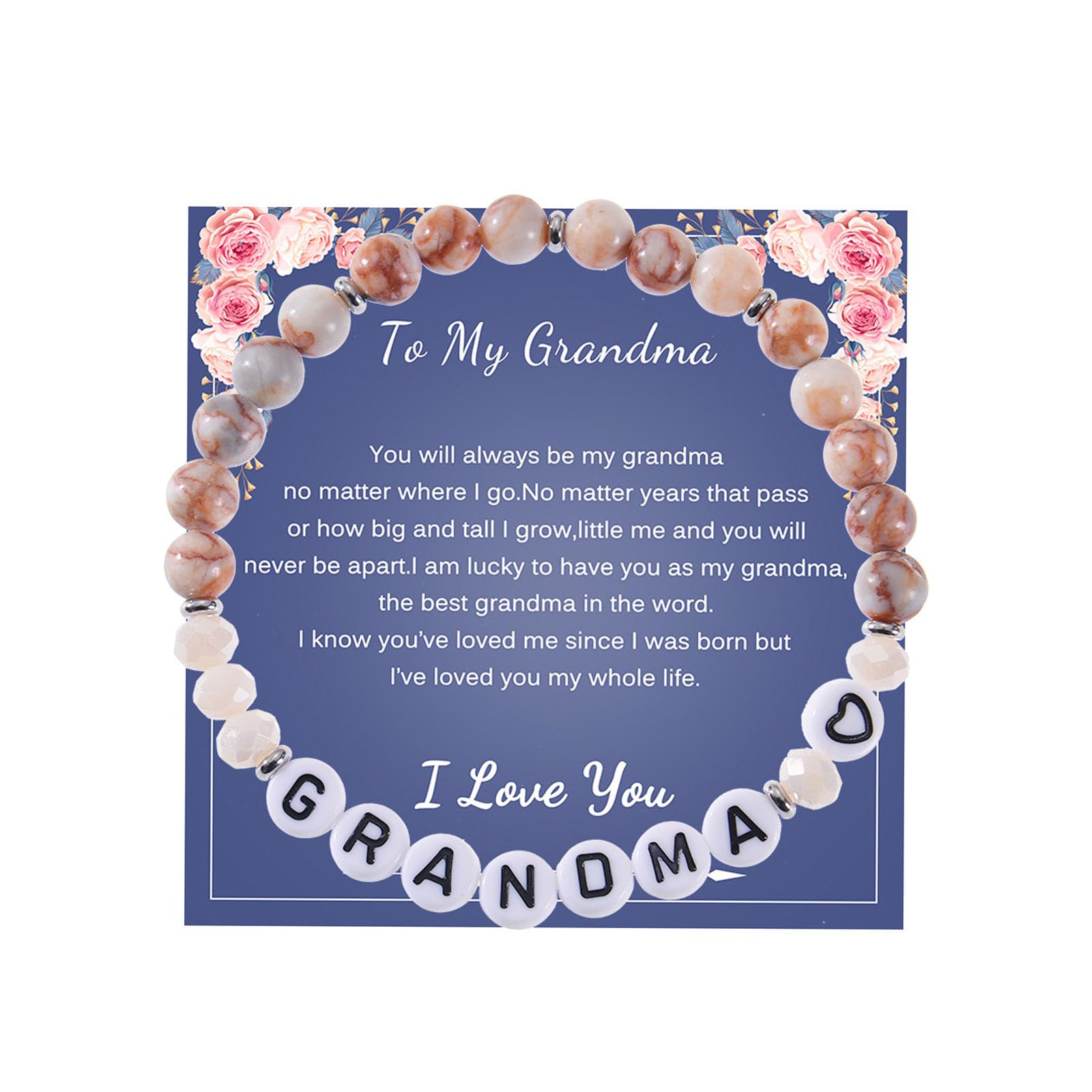 Grandmother & Granddaughter Bracelet Set - Natural Stone Jewelry Gift for Women | Thoughtful Present from Grandma, Birthday & Anniversary Keepsake