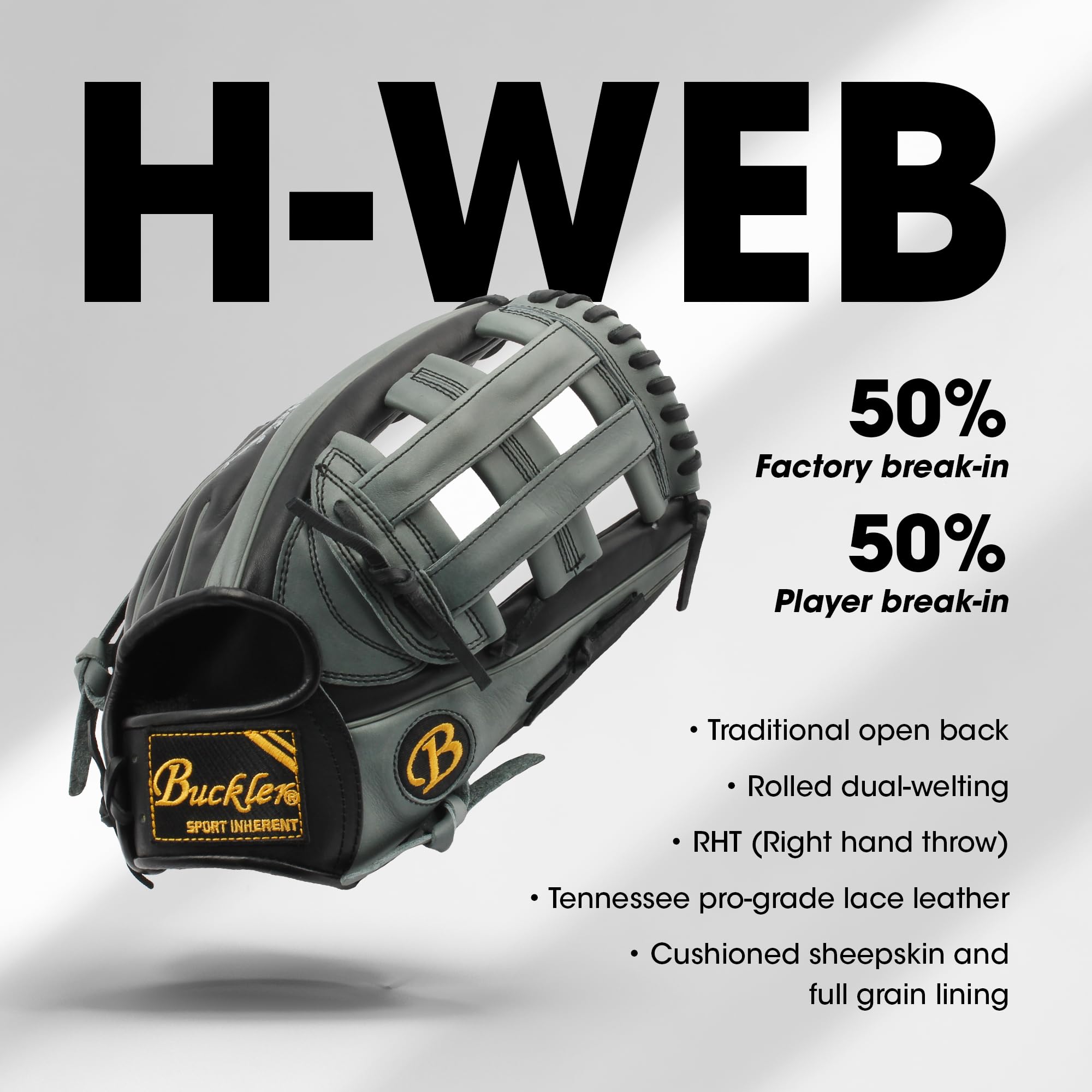 Buckler 'Core' Series Kip Leather Baseball Gloves - 12.75