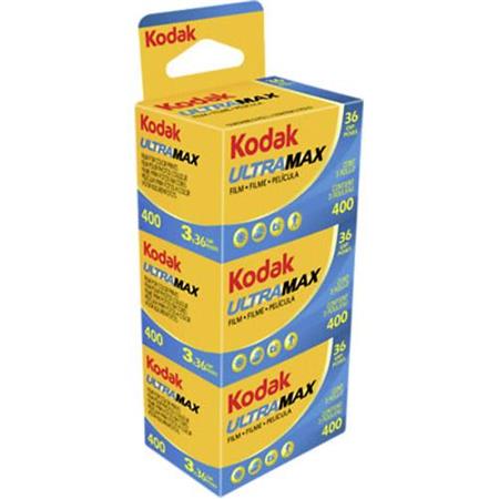 Kodak Kodacolor Ultra Max 400 GC 35mm Color Negative Film ISO 400, 36 Exposures (3-Pack) - Perfect for Travel Photography, Street Shots & Everyday Moments